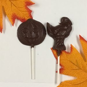 Chocolate Pumpkin and Turkey on a Stick for Thanksgiving