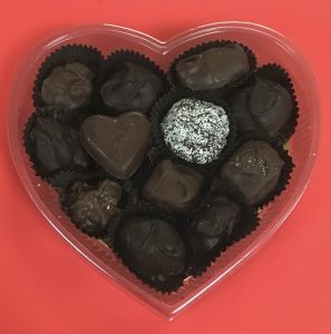 Small Heart shaped Box filled with assorted chocolates