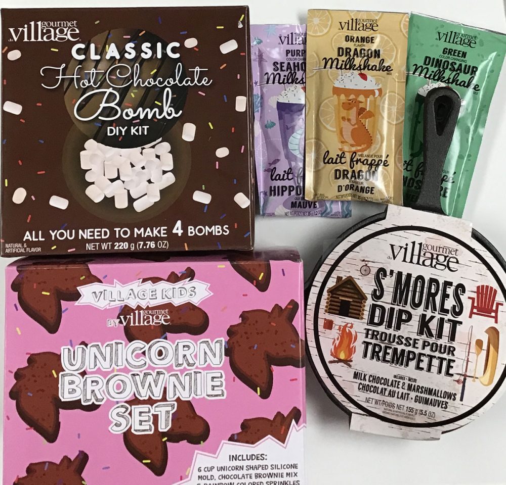 A selection of Gourmet du Village dessert products